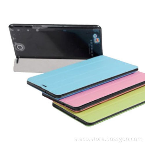 7" A13 chipset, built in 2G calling, dual sim slots with leather case